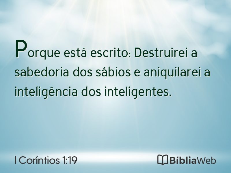 I Coríntios 1:19 em imagem para compartilhar