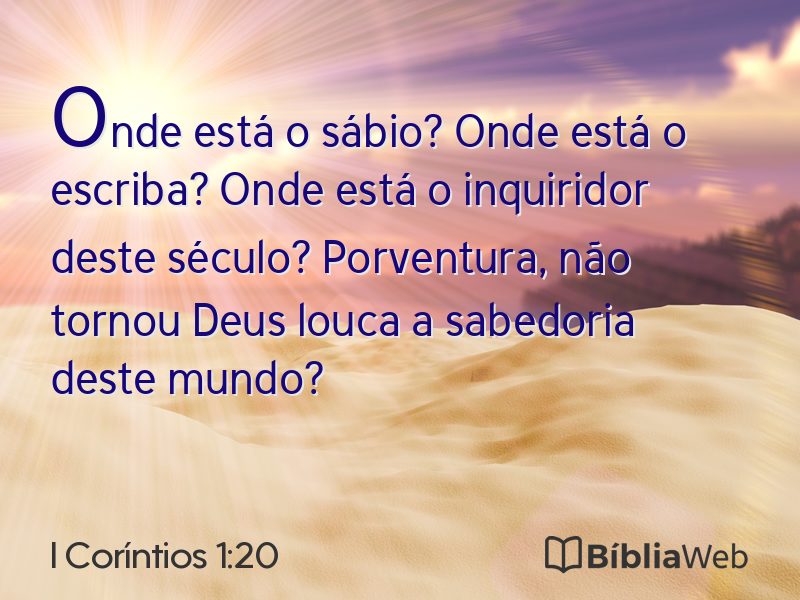 I Coríntios 1:20 em imagem para compartilhar