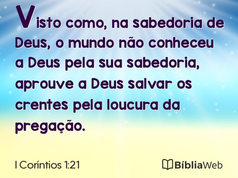 I Coríntios 1:21 em imagem para compartilhar