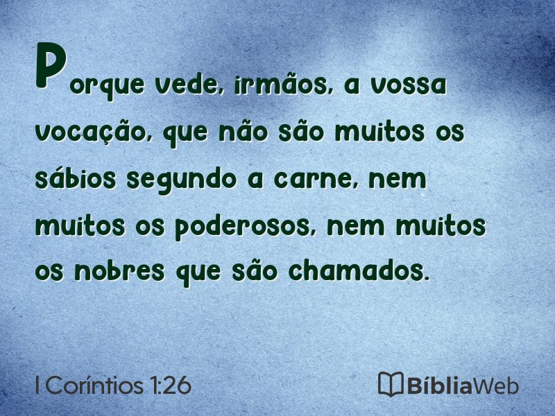 I Coríntios 1:26 em imagem para compartilhar