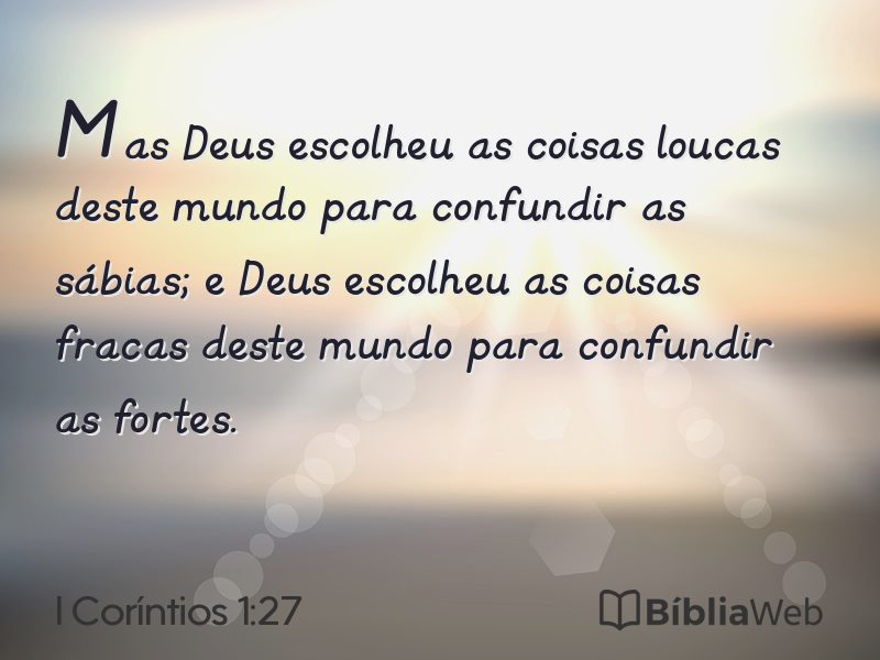 I Coríntios 1:27 em imagem para compartilhar