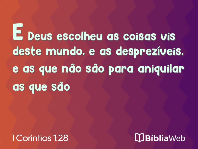 I Coríntios 1:28 em imagem para compartilhar