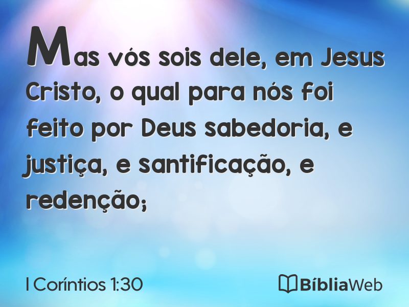 I Coríntios 1:30 em imagem para compartilhar