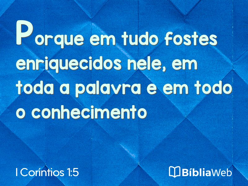 I Coríntios 1:5 em imagem para compartilhar