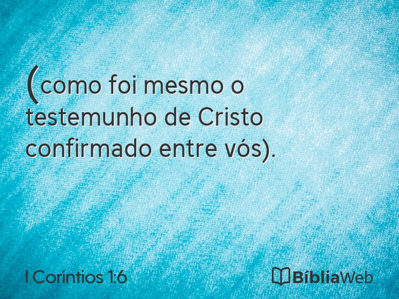 I Coríntios 1:6 em imagem para compartilhar