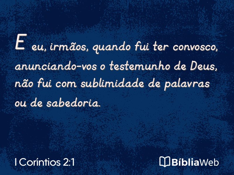 I Coríntios 2:1 em imagem para compartilhar
