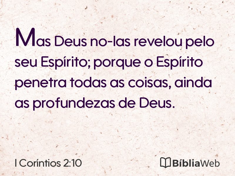 I Coríntios 2:10 em imagem para compartilhar