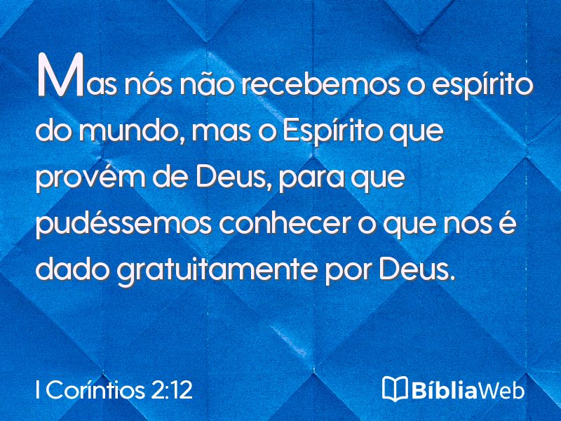 I Coríntios 2:12 em imagem para compartilhar