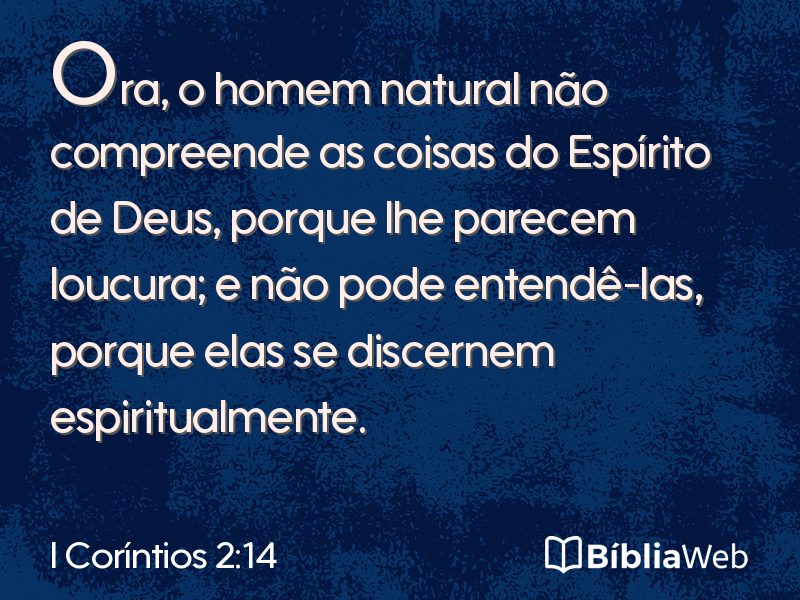 I Coríntios 2:14 em imagem para compartilhar