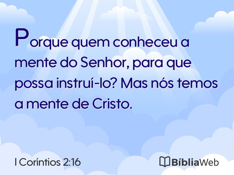 I Coríntios 2:16 em imagem para compartilhar