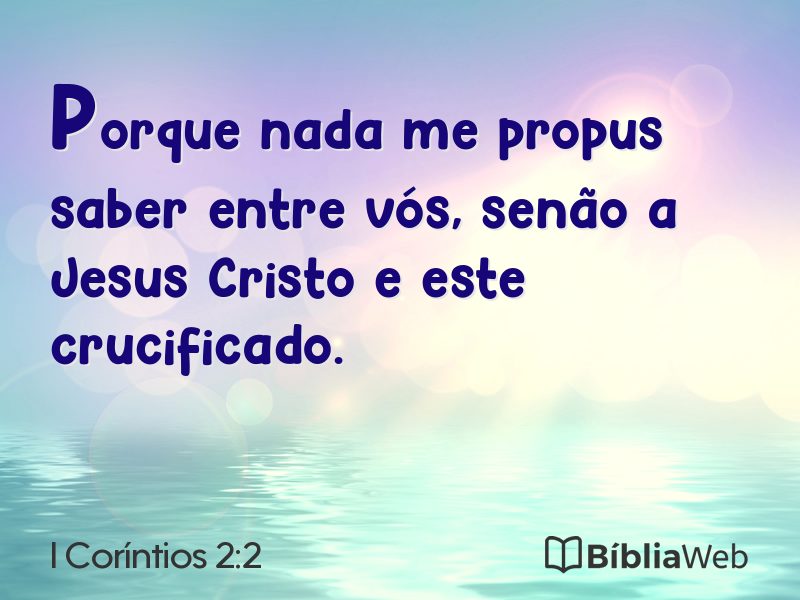 I Coríntios 2:2 em imagem para compartilhar