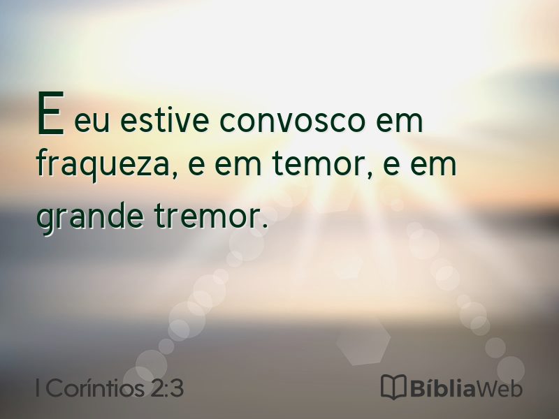 I Coríntios 2:3 em imagem para compartilhar