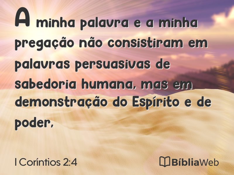 I Coríntios 2:4 em imagem para compartilhar