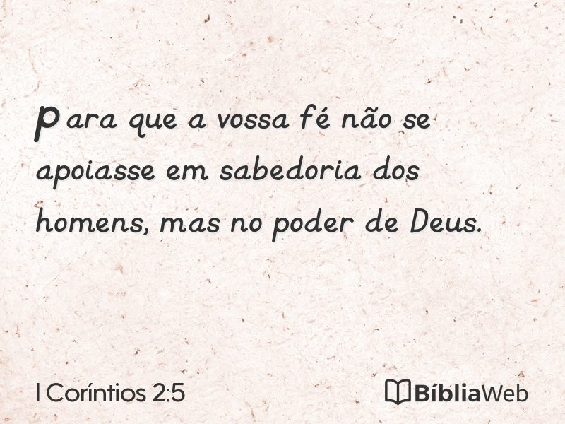 I Coríntios 2:5 em imagem para compartilhar