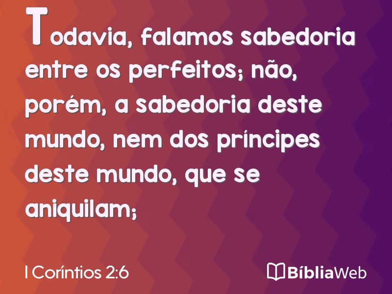 I Coríntios 2:6 em imagem para compartilhar
