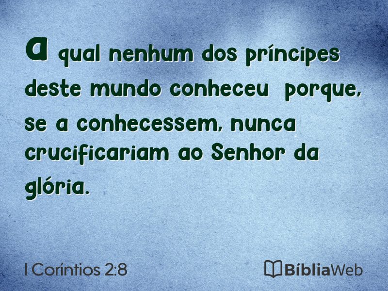I Coríntios 2:8 em imagem para compartilhar