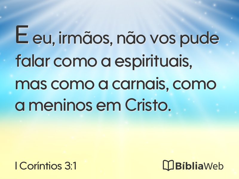 I Coríntios 3:1 em imagem para compartilhar