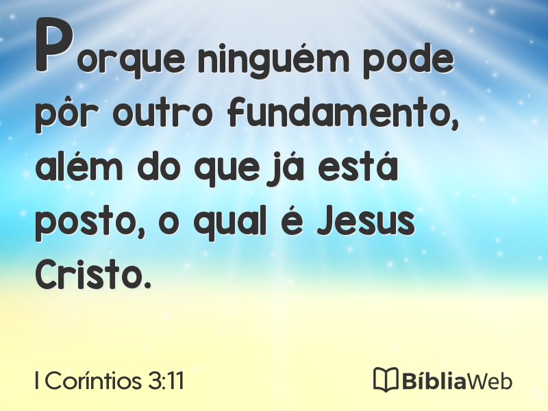 I Coríntios 3:11 em imagem para compartilhar