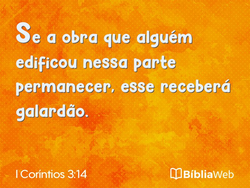 I Coríntios 3:14 em imagem para compartilhar