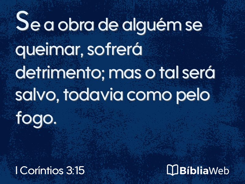 I Coríntios 3:15 em imagem para compartilhar