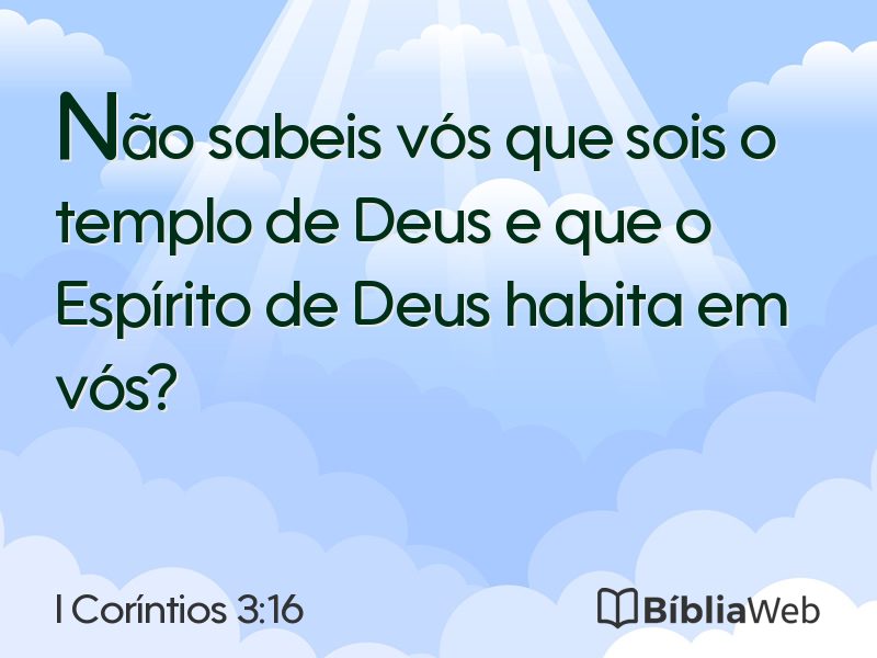 I Coríntios 3:16 em imagem para compartilhar