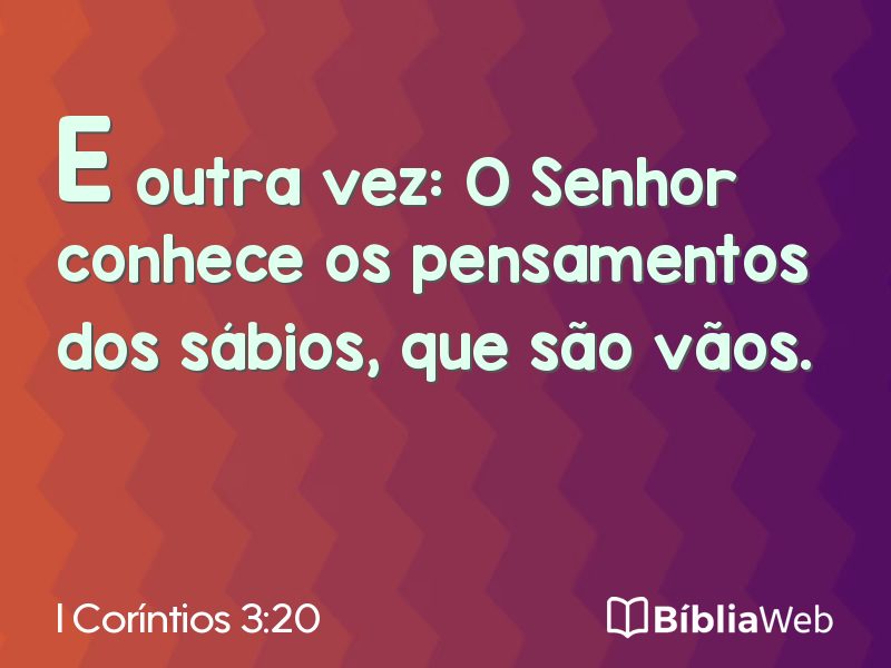I Coríntios 3:20 em imagem para compartilhar