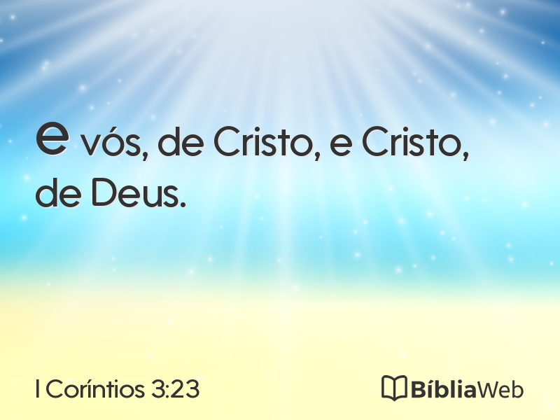 I Coríntios 3:23 em imagem para compartilhar