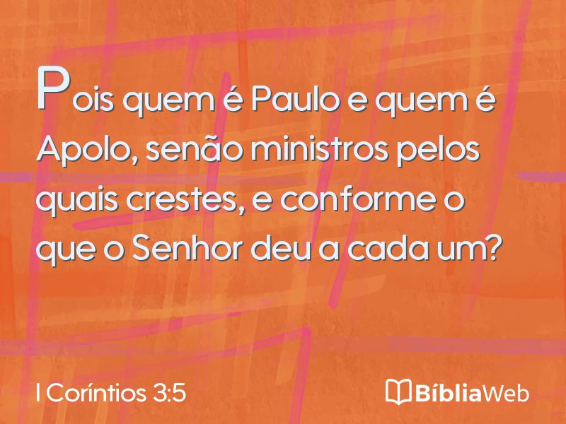 I Coríntios 3:5 em imagem para compartilhar