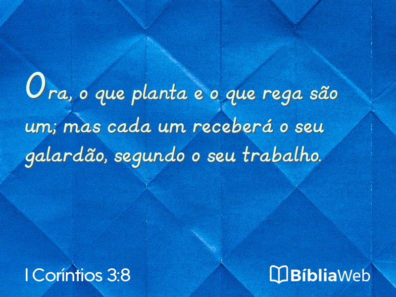 I Coríntios 3:8 em imagem para compartilhar