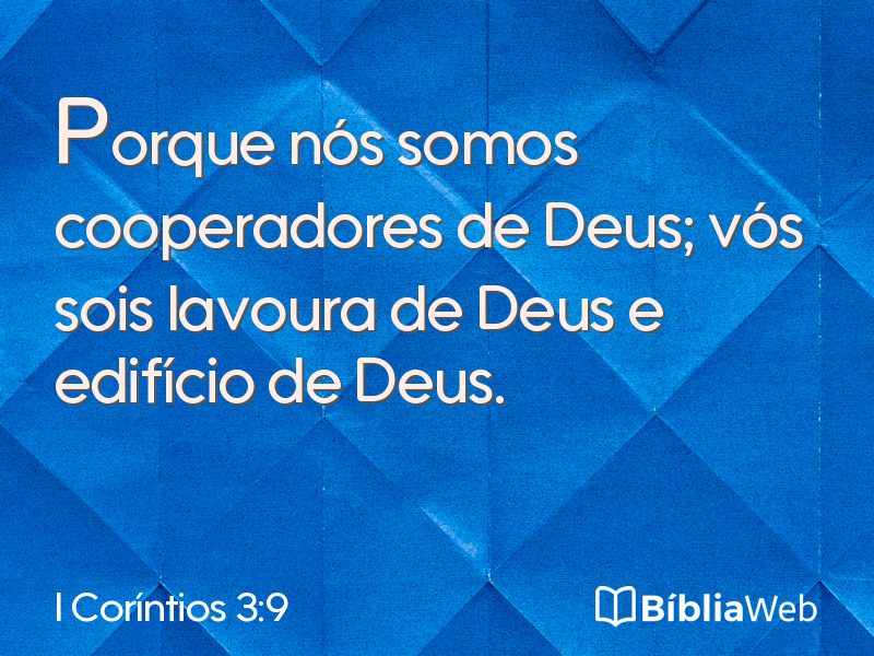 I Coríntios 3:9 em imagem para compartilhar