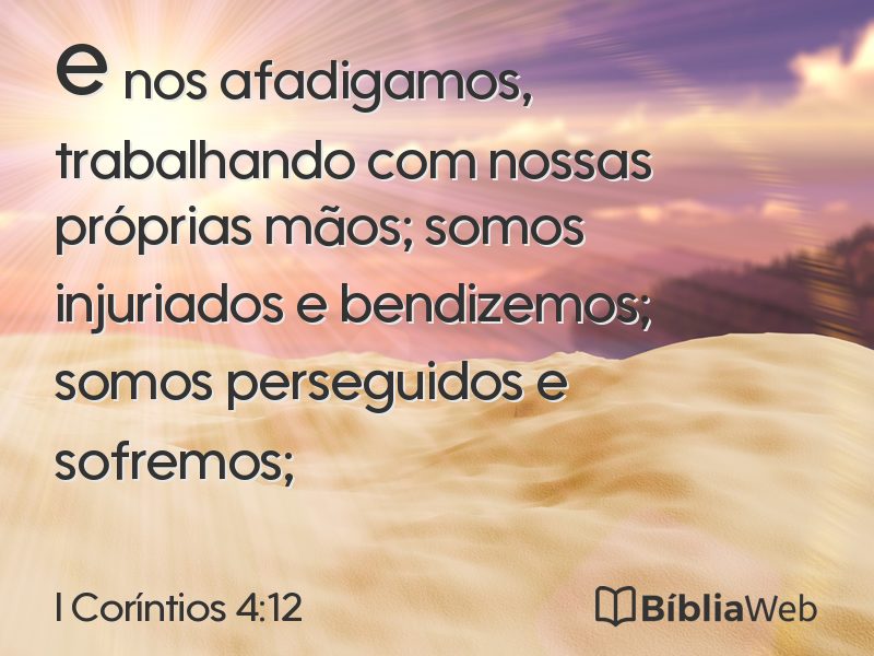 I Coríntios 4:12 em imagem para compartilhar