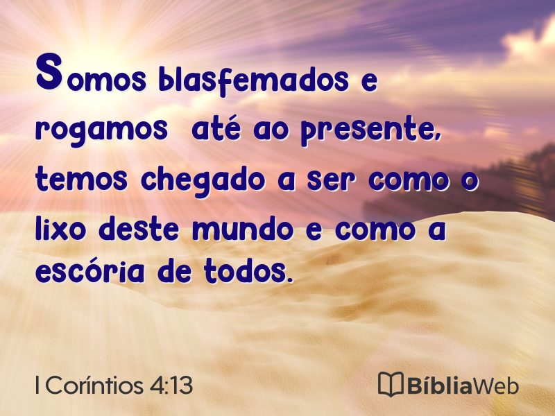 I Coríntios 4:13 em imagem para compartilhar