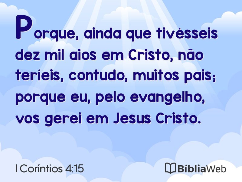 I Coríntios 4:15 em imagem para compartilhar