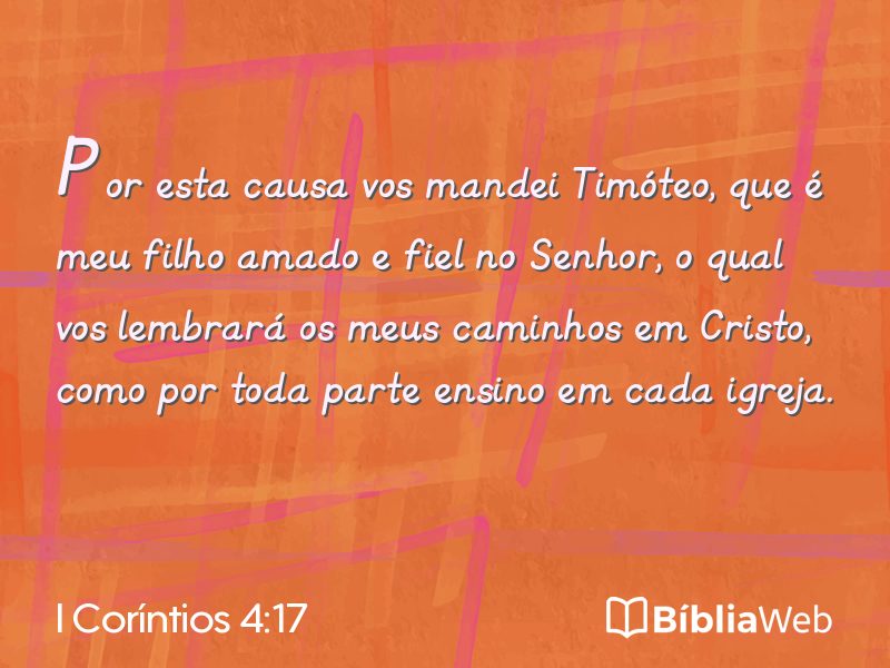 I Coríntios 4:17 em imagem para compartilhar