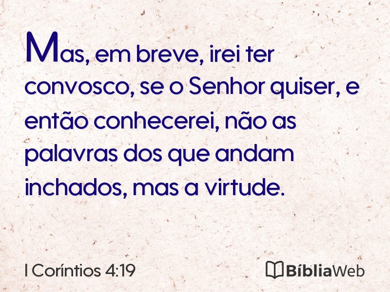I Coríntios 4:19 em imagem para compartilhar