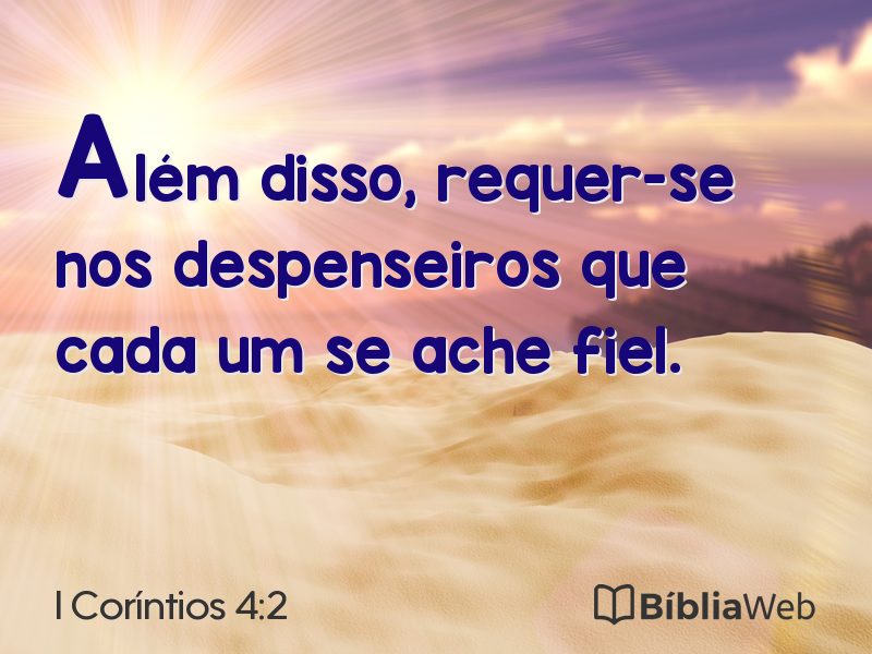 I Coríntios 4:2 em imagem para compartilhar