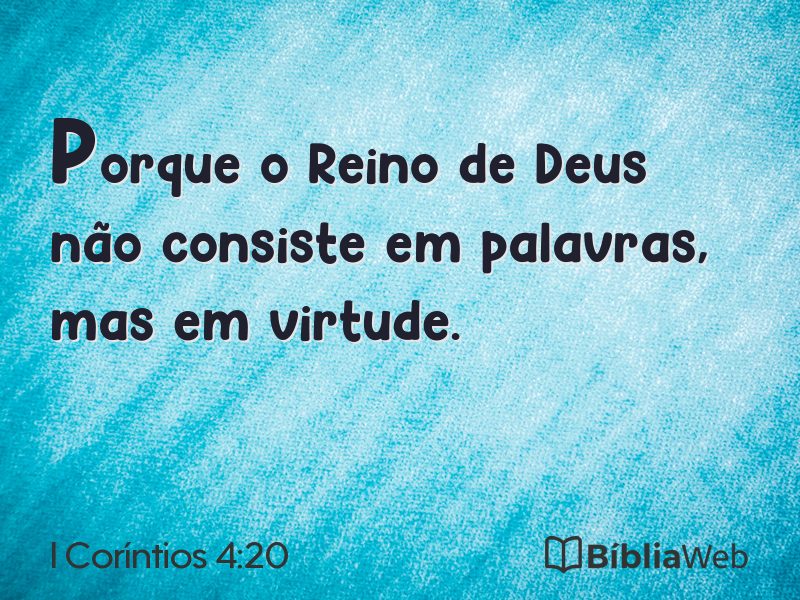 I Coríntios 4:20 em imagem para compartilhar