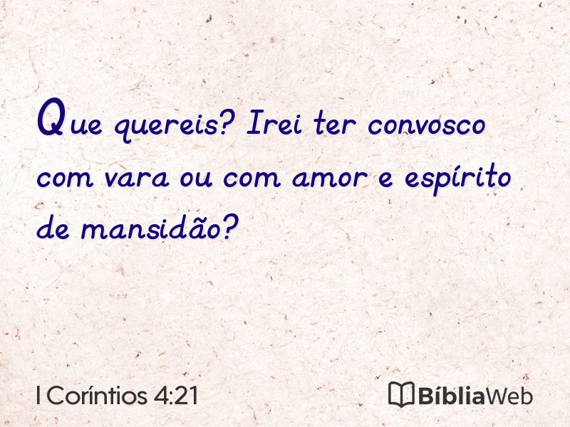 I Coríntios 4:21 em imagem para compartilhar