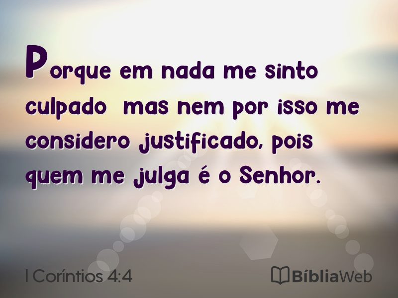 I Coríntios 4:4 em imagem para compartilhar