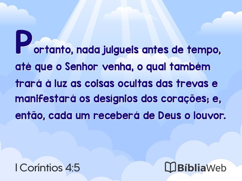 I Coríntios 4:5 em imagem para compartilhar