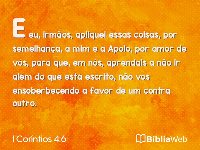 I Coríntios 4:6 em imagem para compartilhar