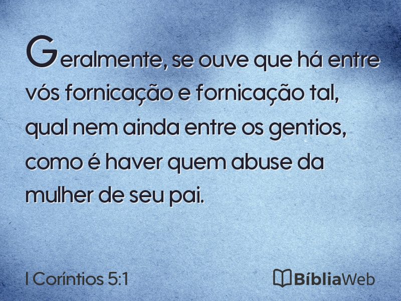 I Coríntios 5:1 em imagem para compartilhar