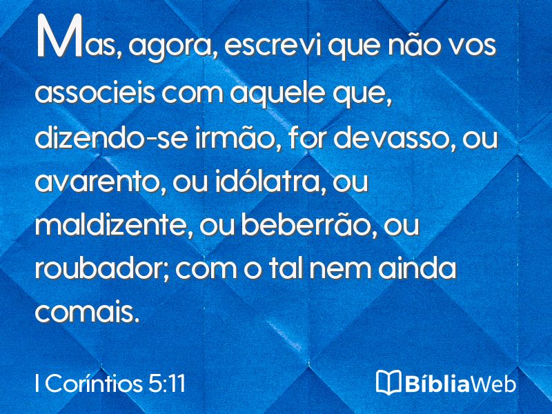 I Coríntios 5:11 em imagem para compartilhar