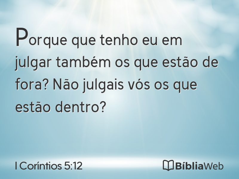 I Coríntios 5:12 em imagem para compartilhar