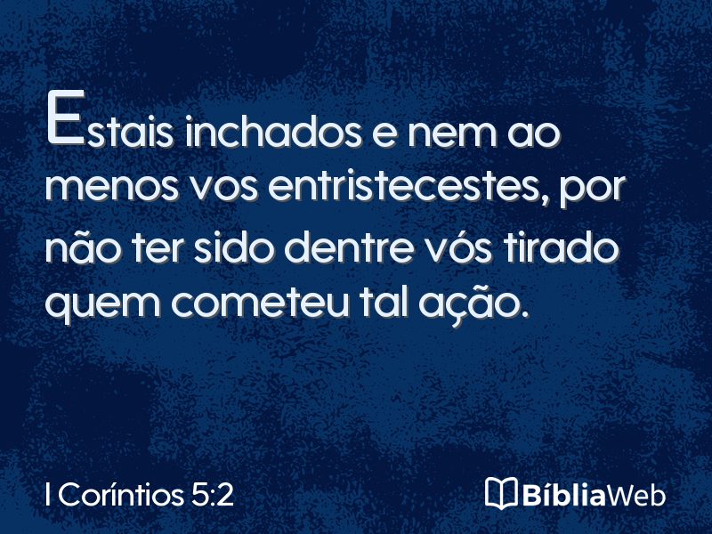 I Coríntios 5:2 em imagem para compartilhar