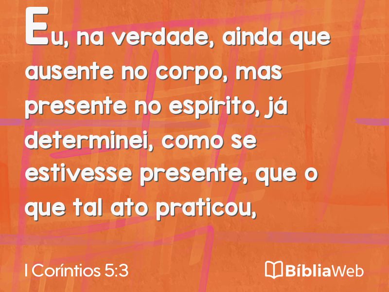 I Coríntios 5:3 em imagem para compartilhar