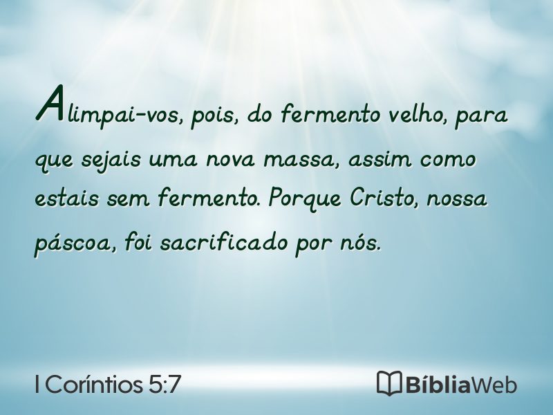 I Coríntios 5:7 em imagem para compartilhar