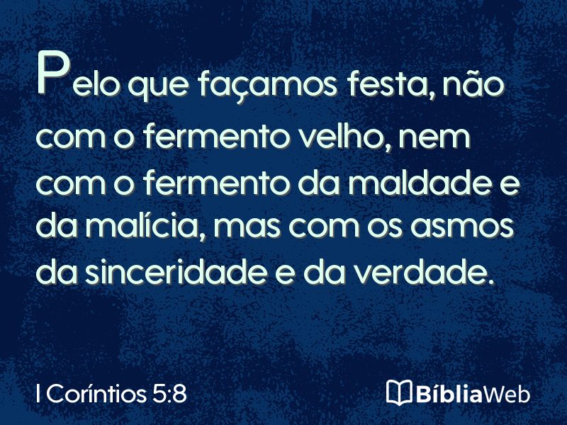 I Coríntios 5:8 em imagem para compartilhar