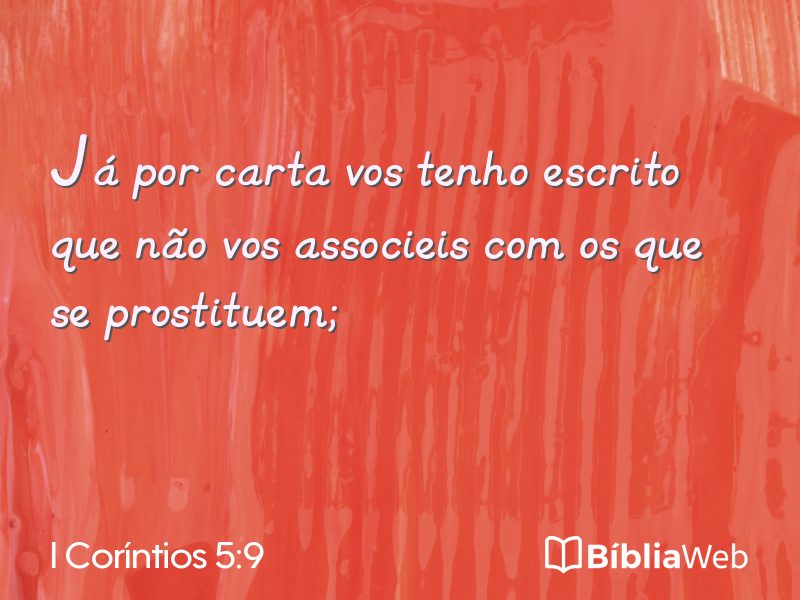 I Coríntios 5:9 em imagem para compartilhar