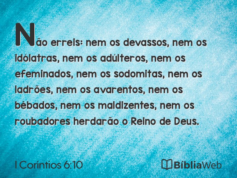 I Coríntios 6:10 em imagem para compartilhar